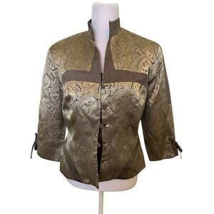 Vintage JS Collection Cami & Matching Jacket Embroidery w/Rhinestone Buttons  10